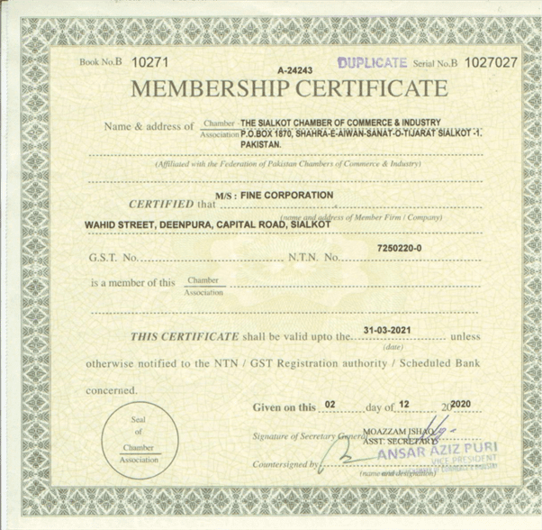 Certificate