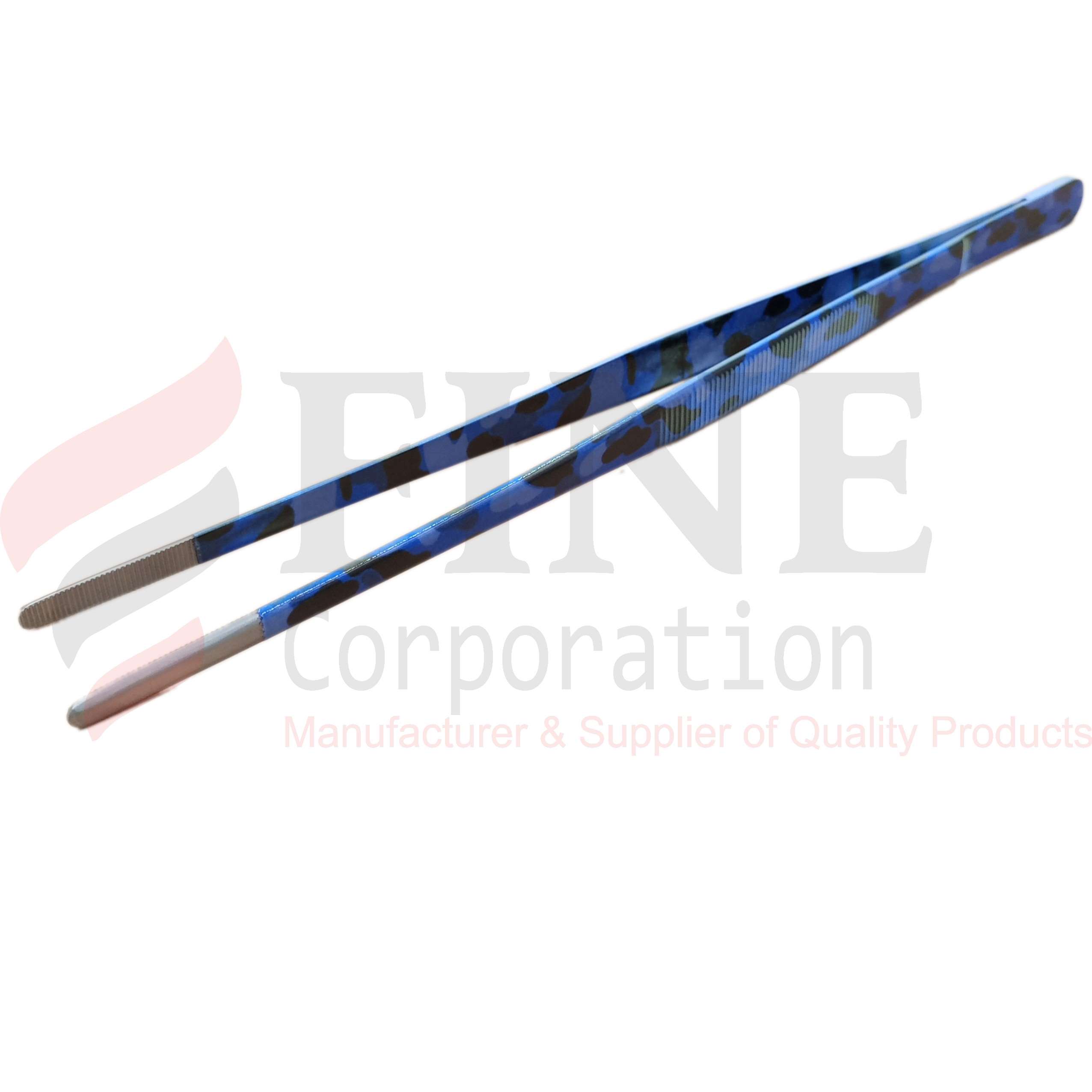 Chef Plating Tweezer Straight Blue-Camo