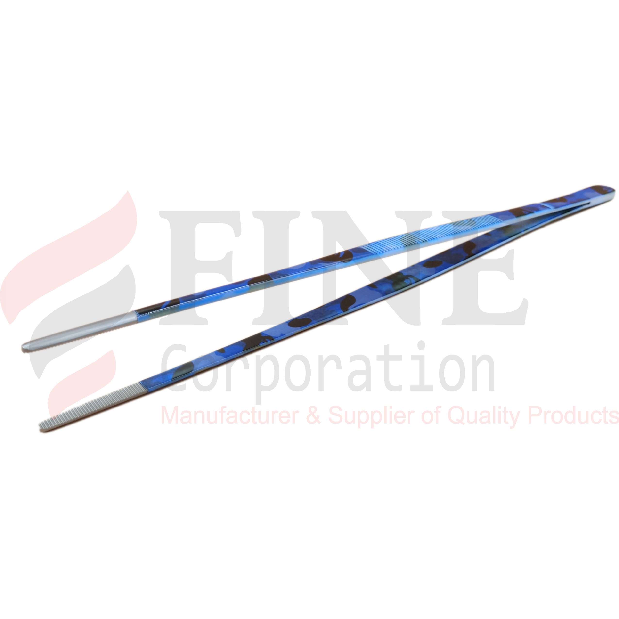 Chef Plating Tweezer Straight Blue-Camo