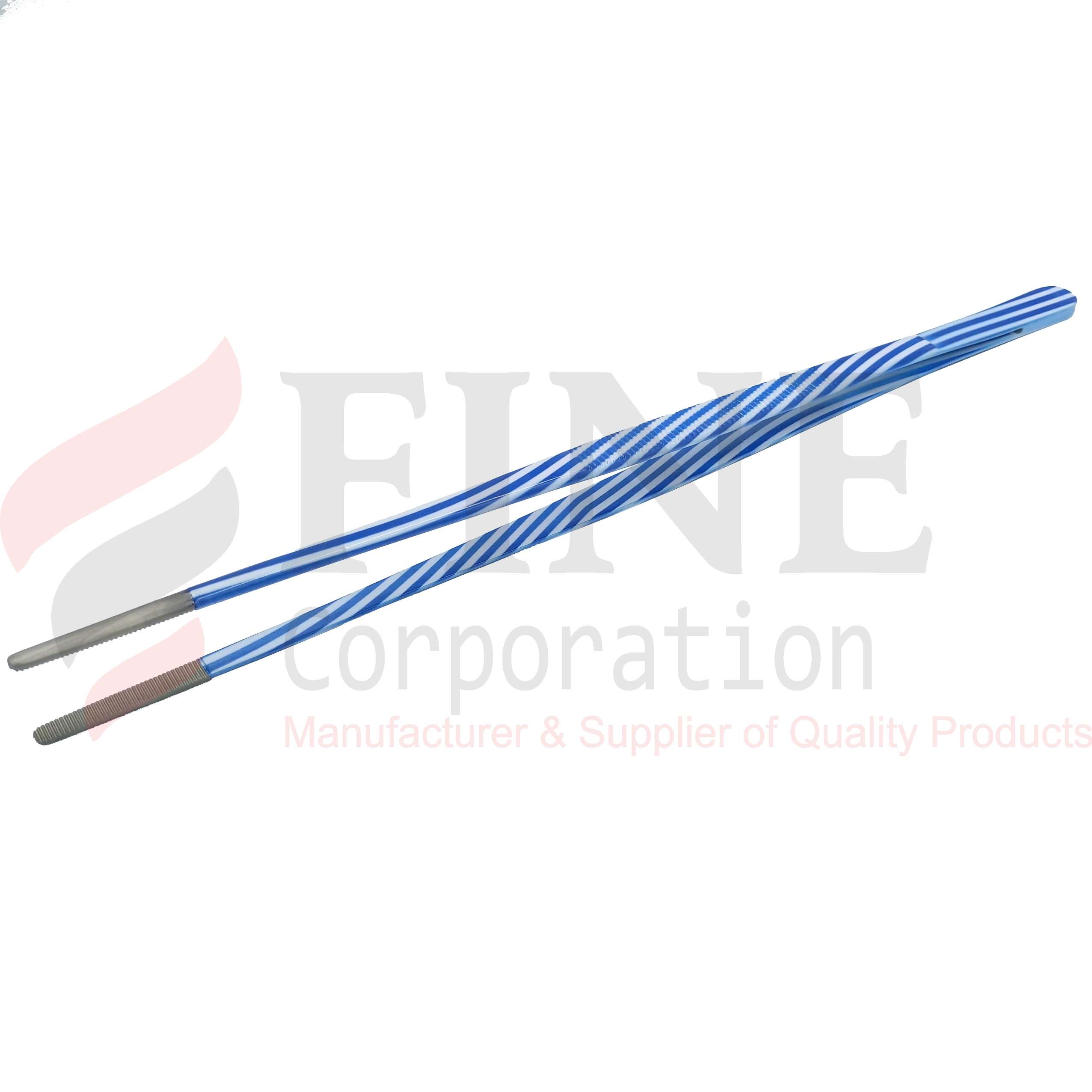Chef Plating Tweezer Straight Wavy-Blue